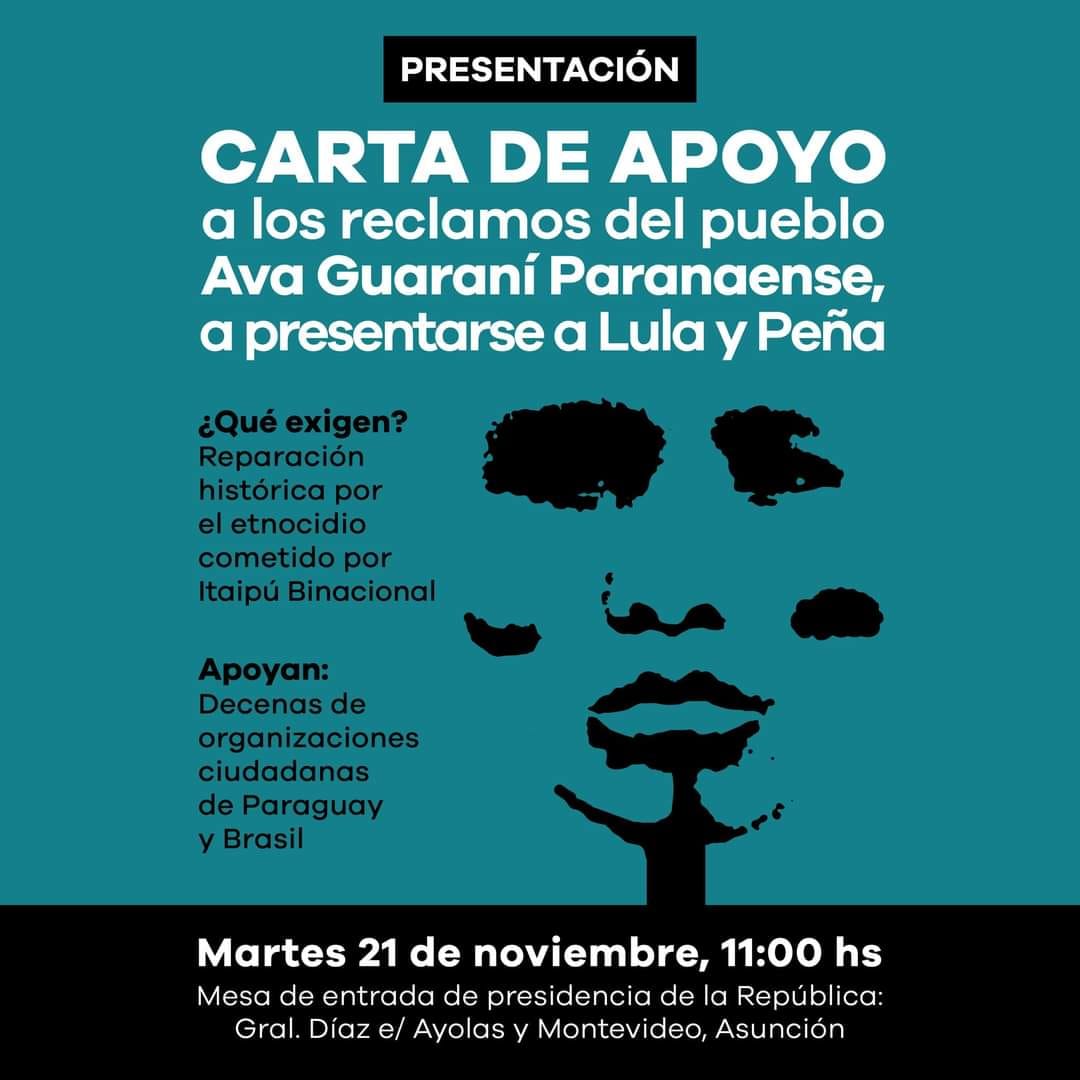 “Carta de Apoyo a los reclamos del pueblo Ava Guaraní Paranaese”, 